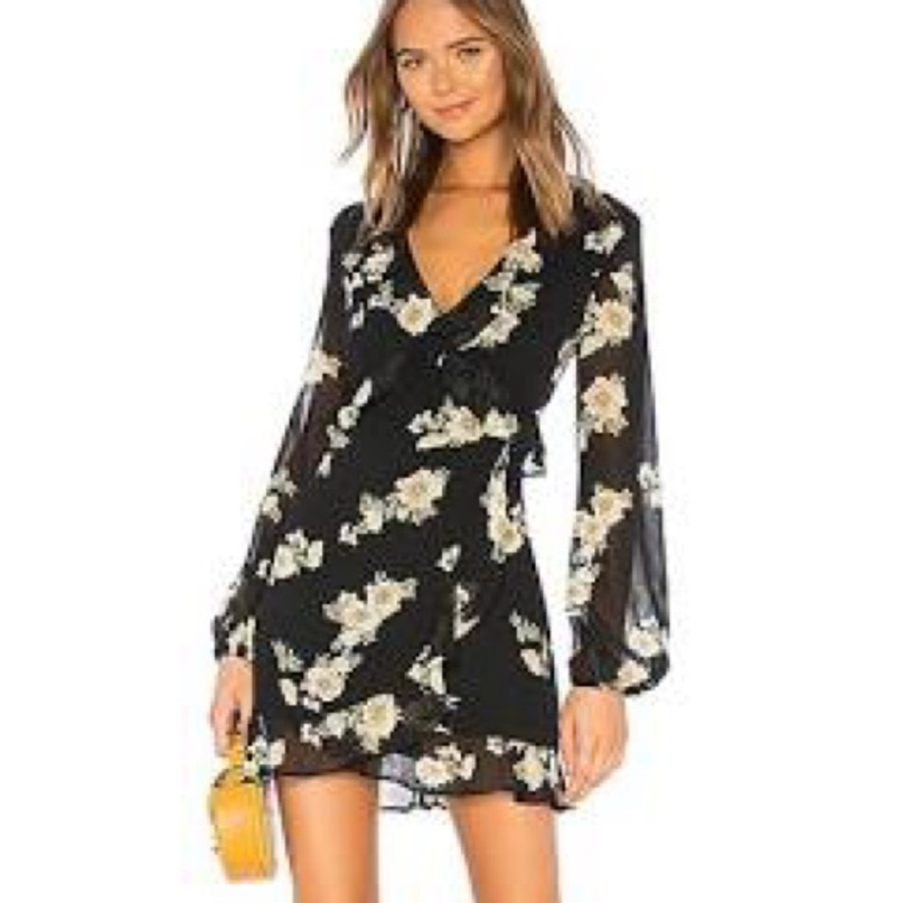 Bardot Floral Black Dress from Revolve